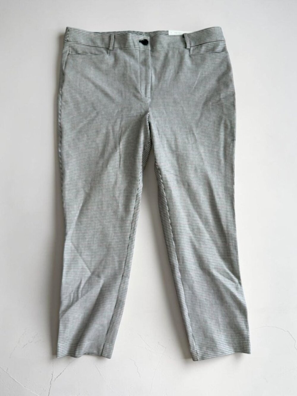 ANN TAYLOR LOFT The Perfect Skinny Black White Houndstooth Ankle Pants Size 16 N